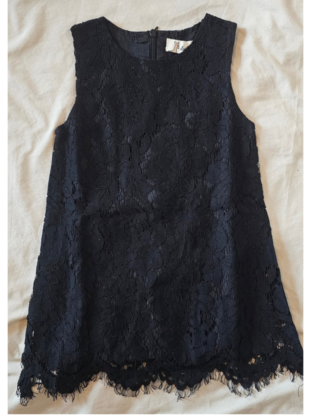 Doe A Dear Toddler Girls 3T Sleeveless Black Lace Shift Dress